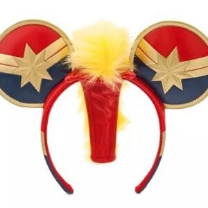 Disney Ears Headband Marvel's Captain w/Hair Mohawk “Higher Further Faster” NWT